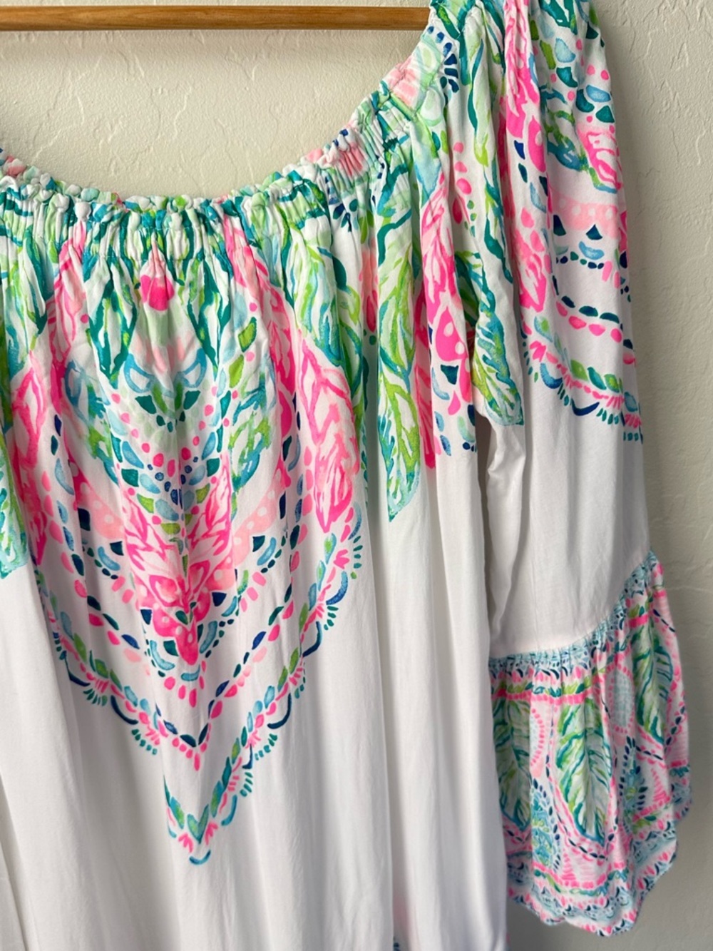 Lilly Pulitzer Nevie Coconut Coast Off Shoulder Dress Size Small - Picture 5 of 10
